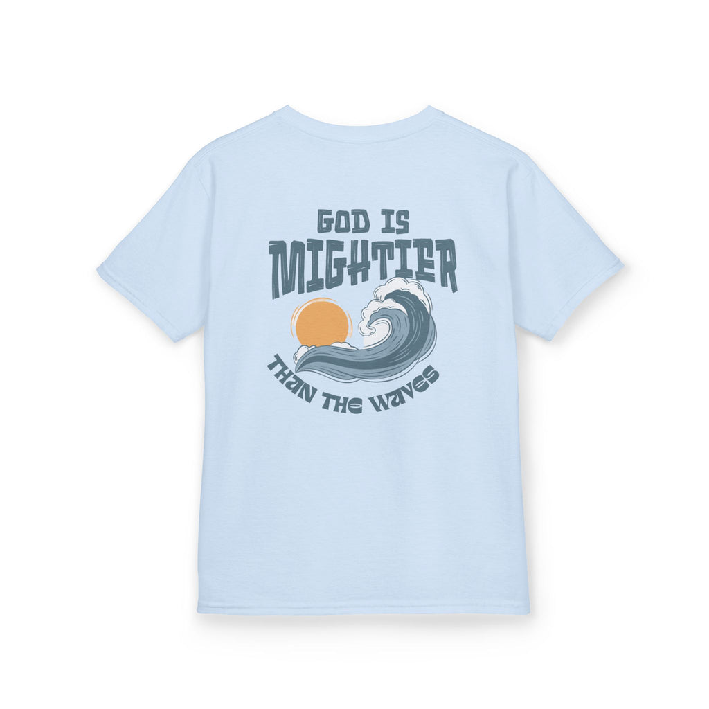 God Is Mightier Than The Waves Youth Tee